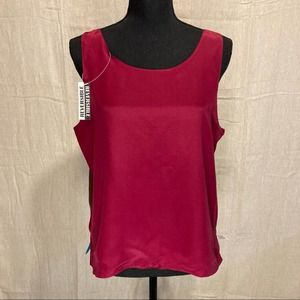 NWT Reversible 100% Silk Tank Camisole in 4 Colors Dark Blue, Teal, Red, Brown